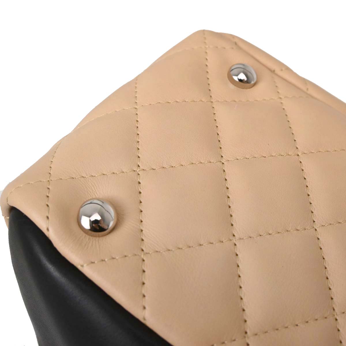 Chanel Beige Calfskin Cambon Ligne Bowling Bag 27