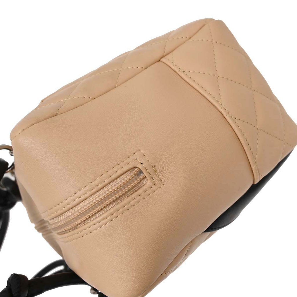 Chanel Beige Calfskin Cambon Ligne Bowling Bag 27