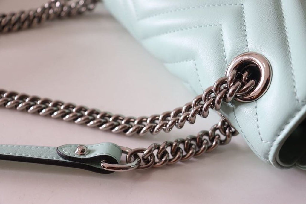 Gucci Marmont Small Matelassé Shoulder Bag Mint Green For Women 10in/26cm Gucci 443497
