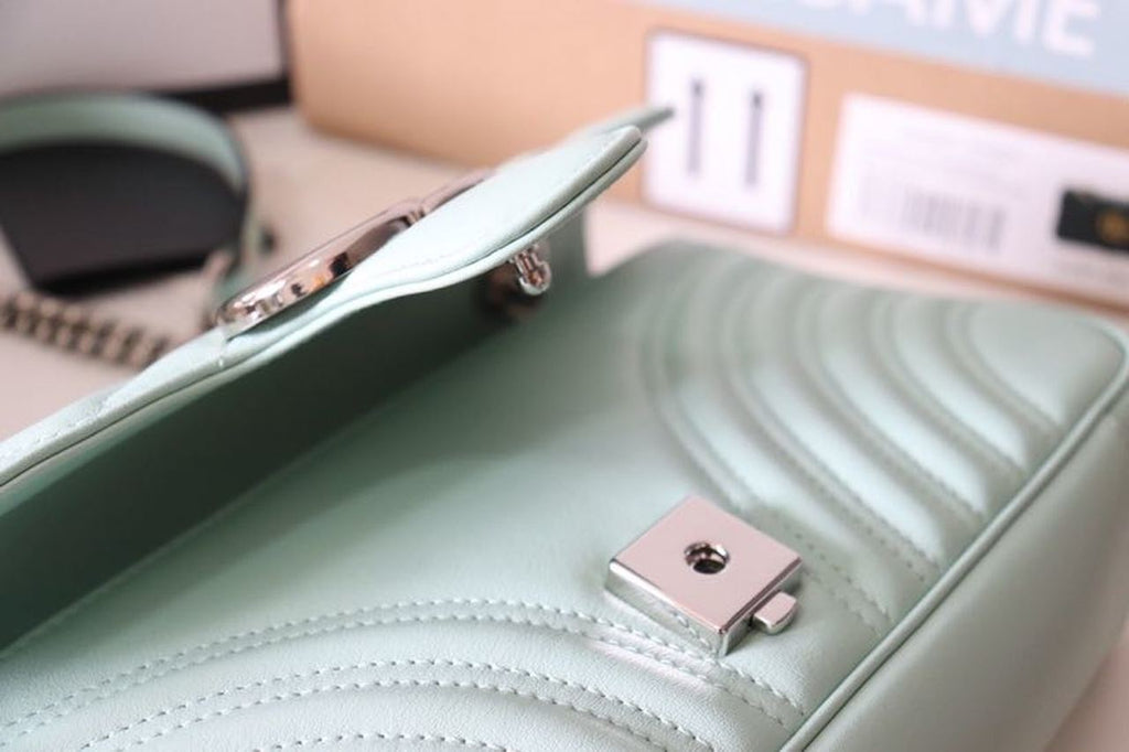 Marmont Small MatelassÃƒÂ© Shoulder Bag Mint Green For Women 10in/26cm 443497