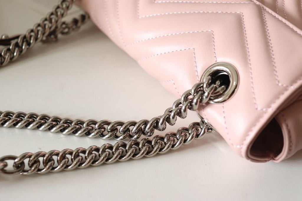 Marmont Small MatelassÃƒÂ© Shoulder Bag Dusty Pink For Women 10in/26cm 443497