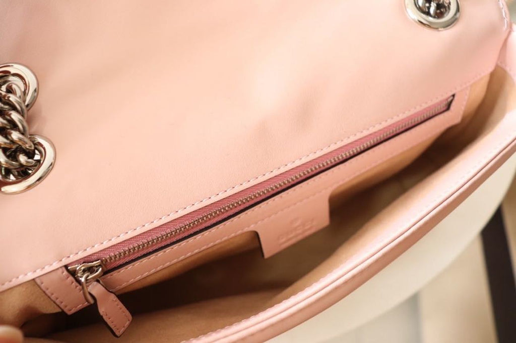 Marmont Small MatelassÃƒÂ© Shoulder Bag Dusty Pink For Women 10in/26cm 443497