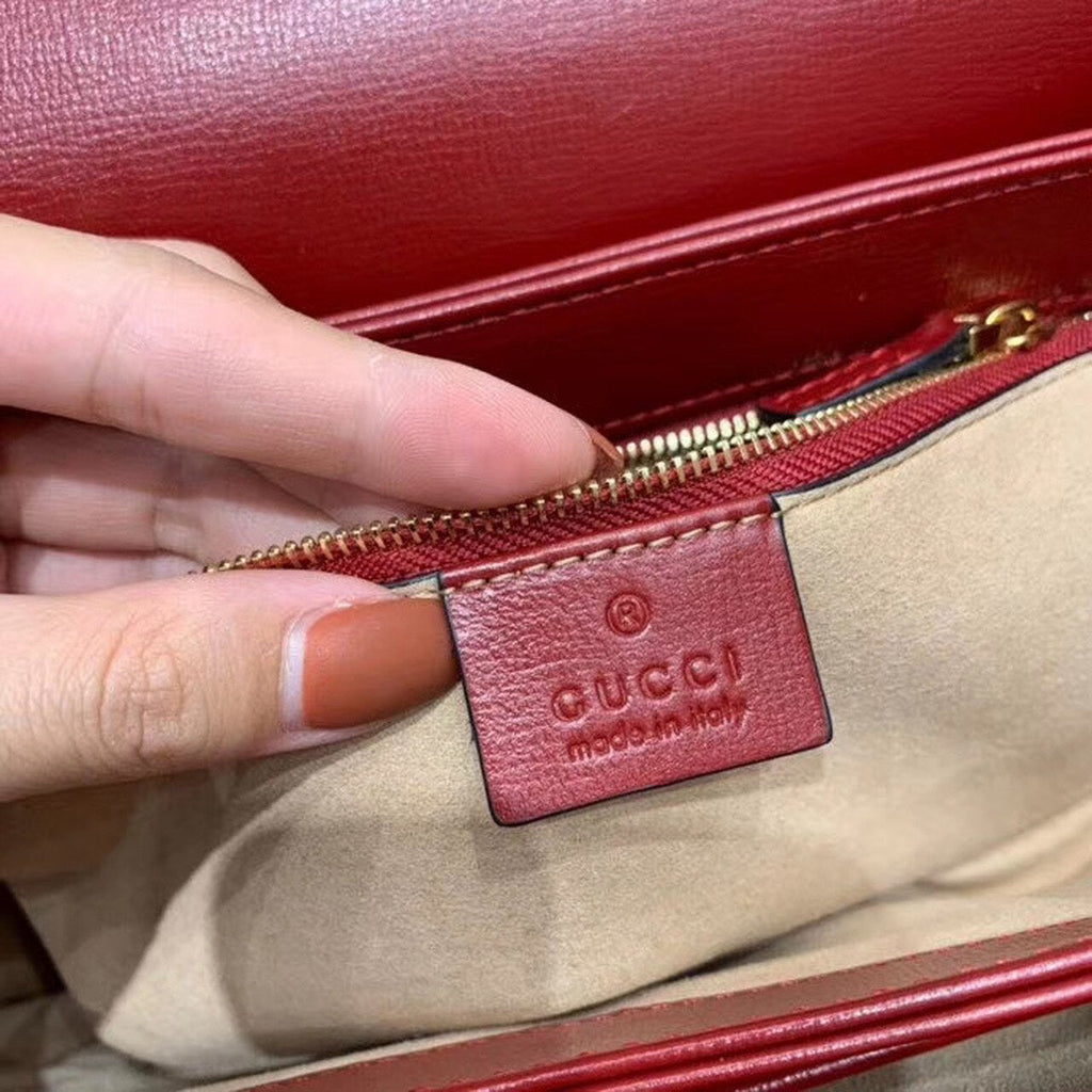 Gucci Horsebit 1955 Shoulder Bag Red Textured With A Vintage Effect For Women 9.8in/25cm Gucci ‎602204 1DB0G 6638