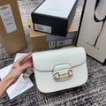Gucci Horsebit 1955 Shoulder Bag White For Women 9.8in/25cm Gucci ‎602204 1DB0G 9022