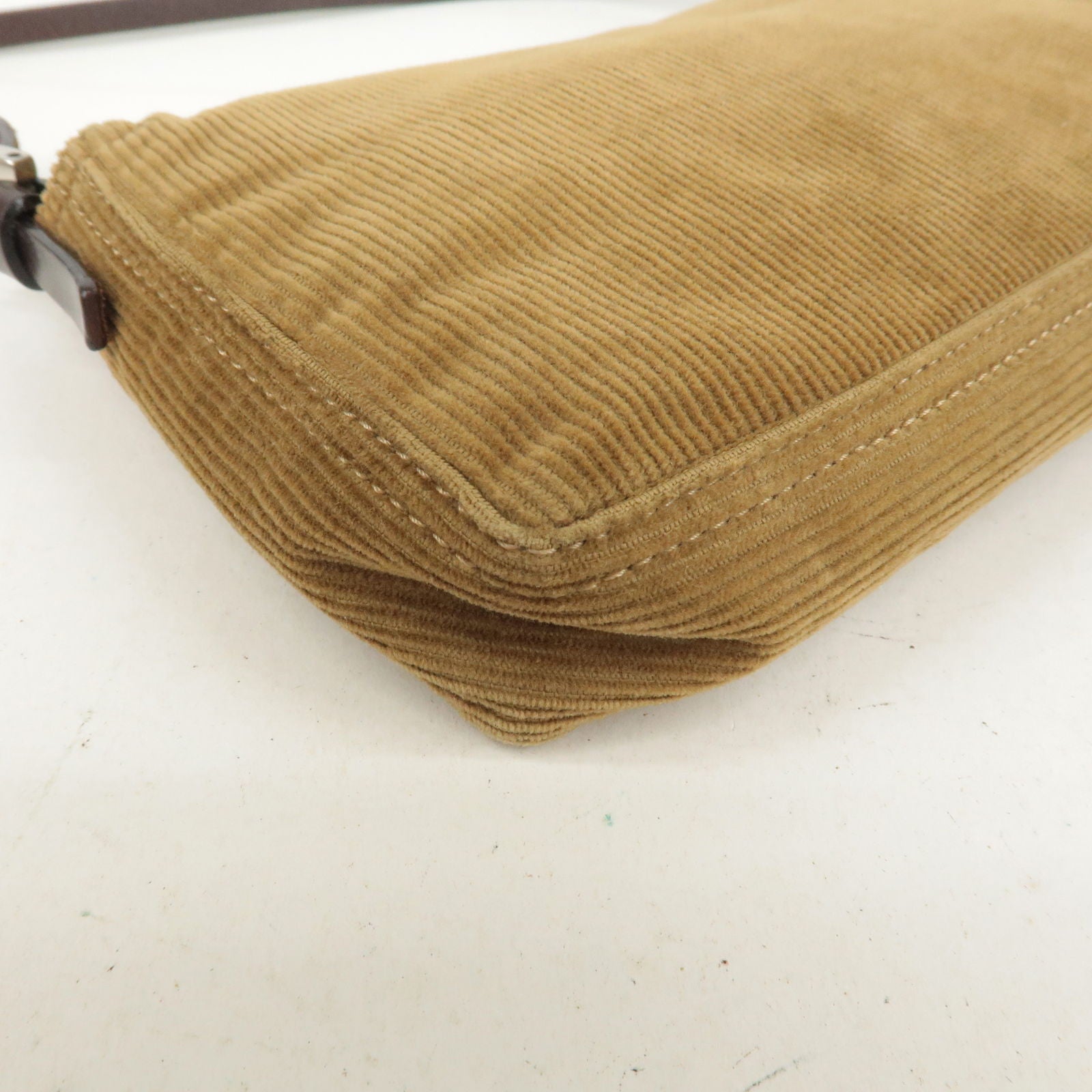 FENDI Corduroy Shoulder Bag Hand Bag Brown 26776 Brown