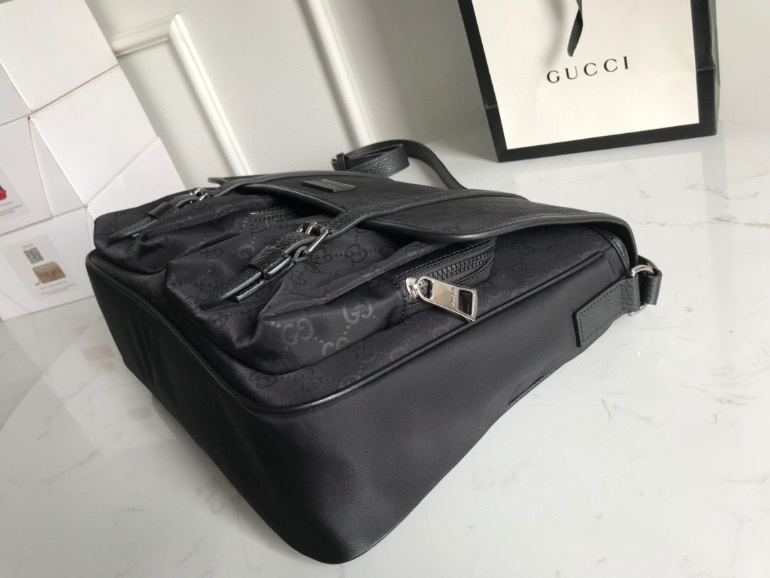 Shoulder Bag Nylon Shima Black Embossed For Men 13.8in/35cm Glami