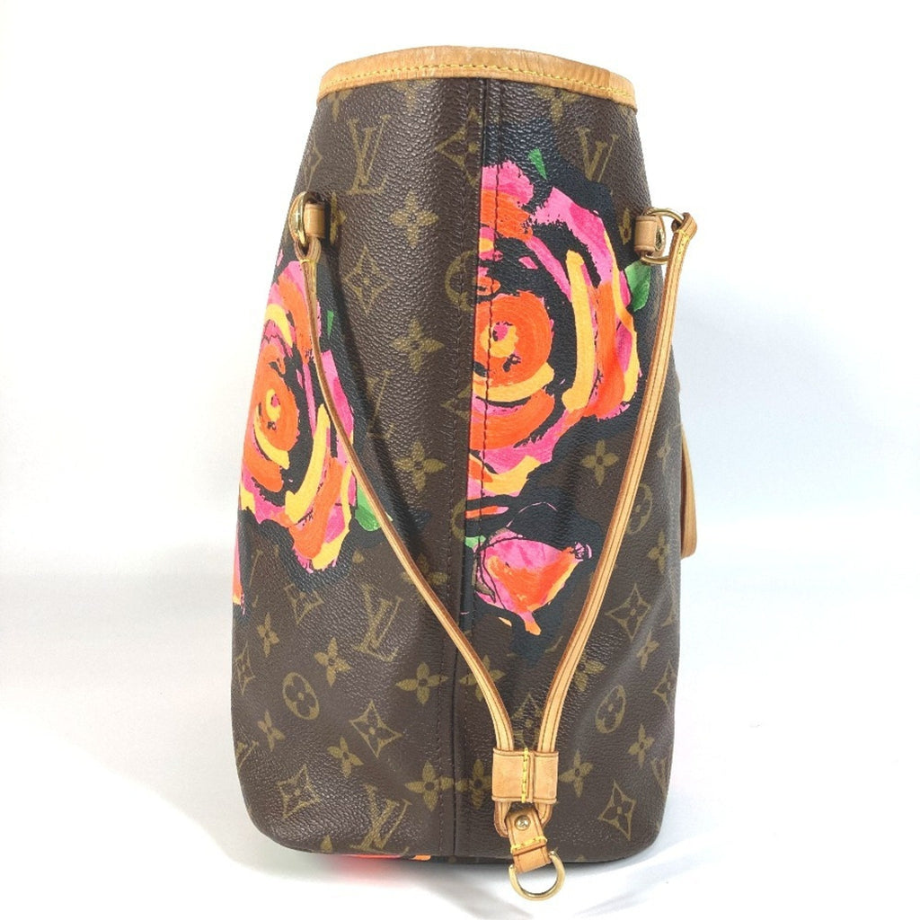 Louis Vuitton Neverfull Tote Limited Edition Monogram Roses Brown Canvas Tote Bag