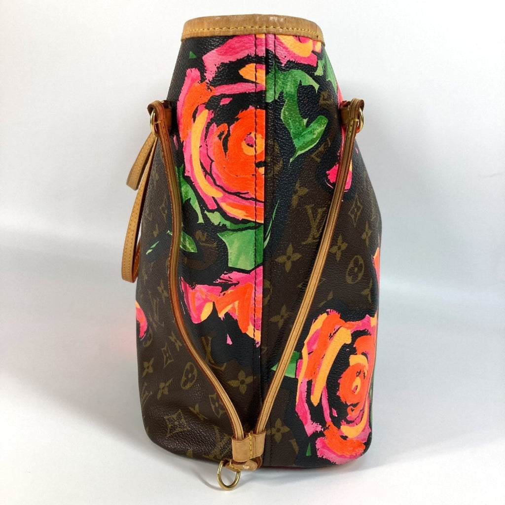 Louis Vuitton Neverfull Tote Limited Edition Monogram Roses Brown Canvas Tote Bag