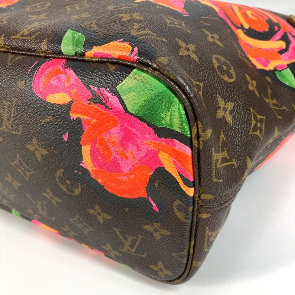 Louis Vuitton Neverfull Tote Limited Edition Monogram Roses Brown Canvas Tote Bag