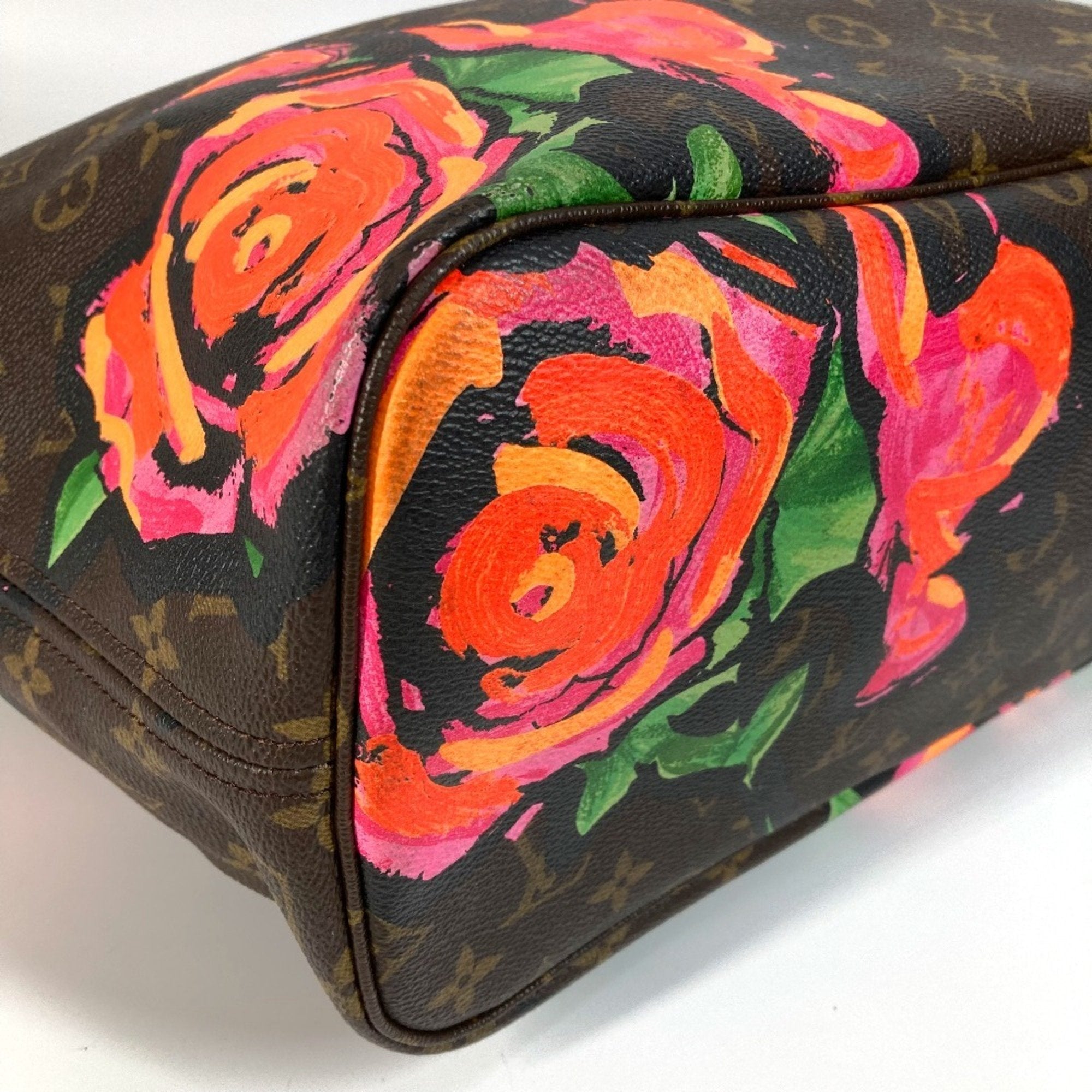 Louis Vuitton Neverfull Tote Limited Edition Monogram Roses Brown Canvas Tote Bag