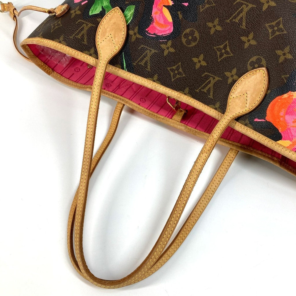 Louis Vuitton Neverfull Tote Limited Edition Monogram Roses Brown Canvas Tote Bag