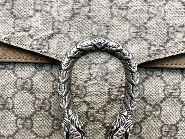Gucci Dionysus Top Handle Chain Bag Gg Coated Canvas Beige Canvas Shoulder Bag Bag (Pre-Owned)