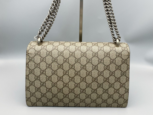 Gucci Dionysus Top Handle Chain Bag Gg Coated Canvas Beige Canvas Shoulder Bag Bag (Pre-Owned)