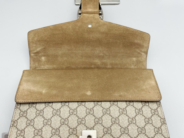 Gucci Dionysus Top Handle Chain Bag Gg Coated Canvas Beige Canvas Shoulder Bag Bag (Pre-Owned)