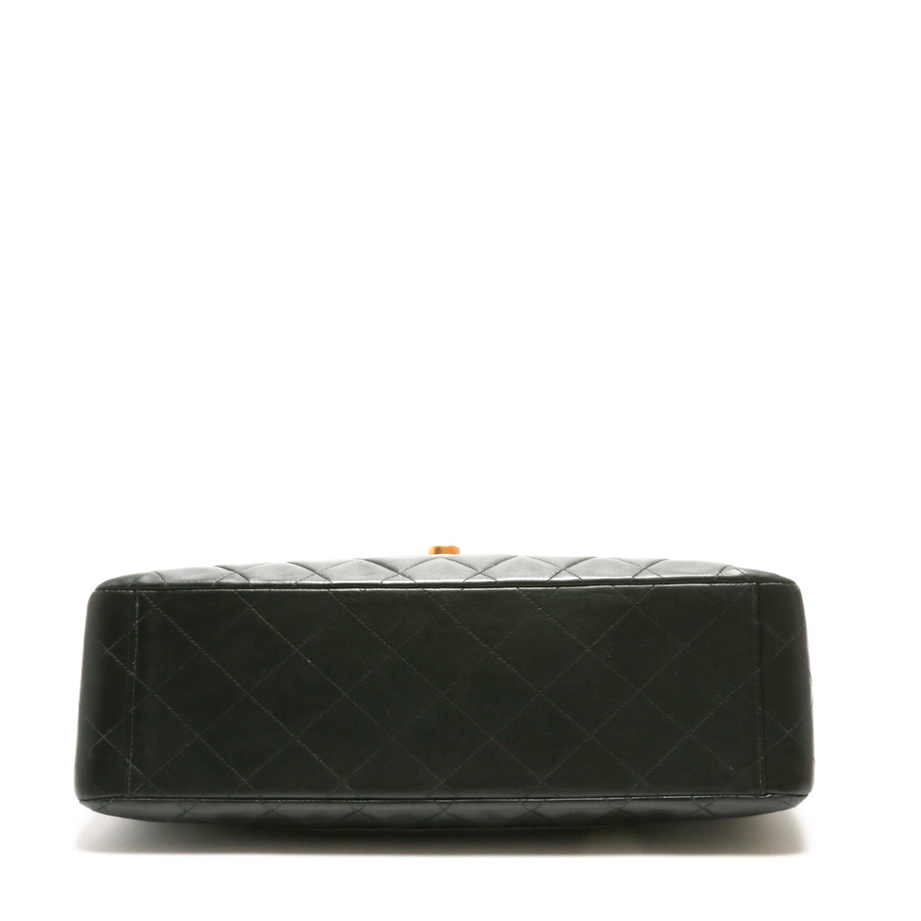 CHANEL Vintage Classic Jumbo XL Single Flap - Black Lambskin w/Gold