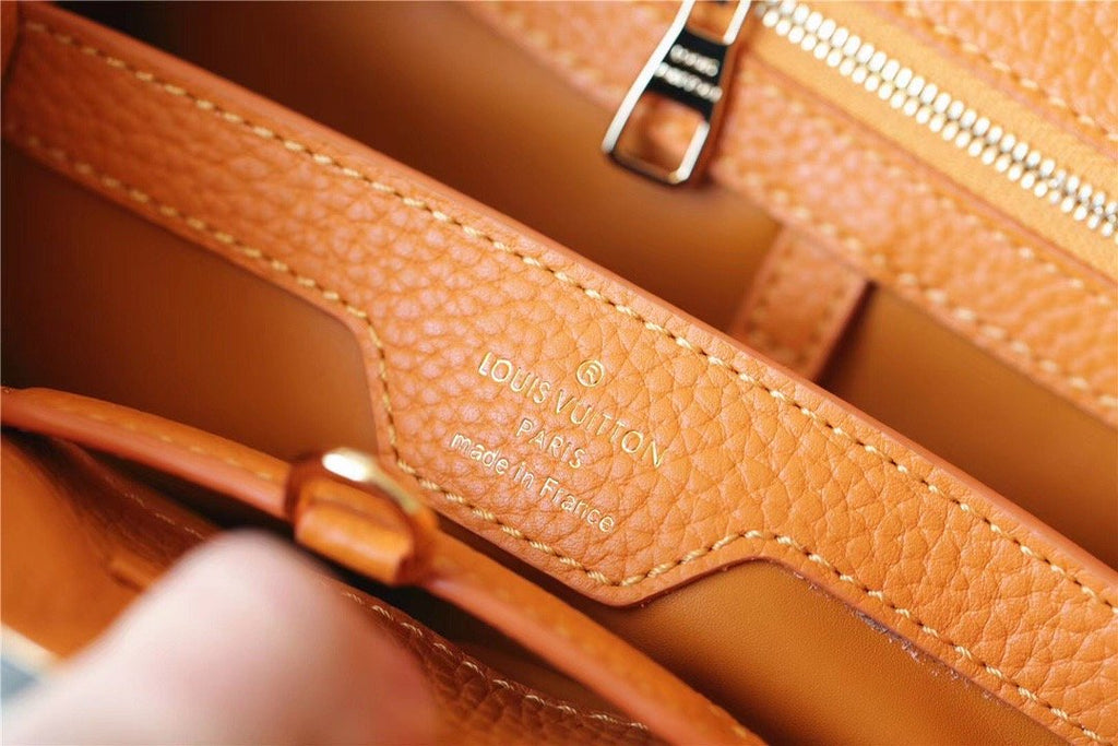 Louis Vuitton Capucines Mini Taurillon Jaune Sunbeam For Women,  Shoulder And Crossbody Bags 21cm/8.3in Louis Vuitton