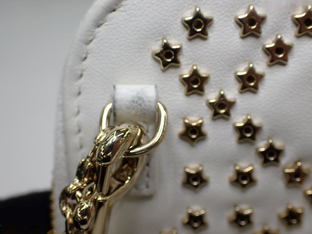 Christian Dior Lady Dior Phone Holder On Chain Studded Leather Ecru Leather Clutche & Pouche Bag (Pre-Owned)