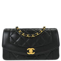 Chanel 1996-1997 Black Lambskin Small Diana Shoulder Bag