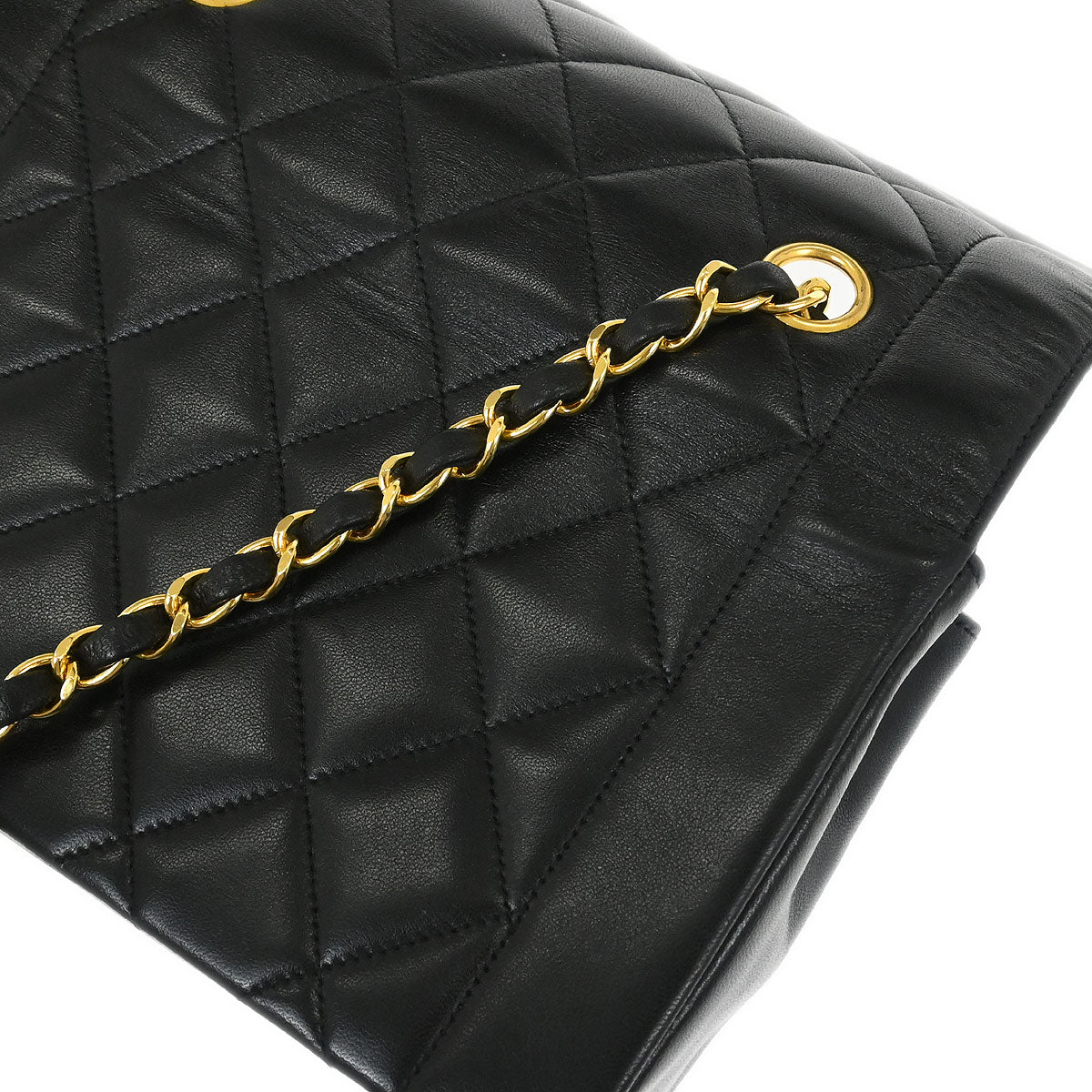 Chanel 1996-1997 Black Lambskin Small Diana Shoulder Bag
