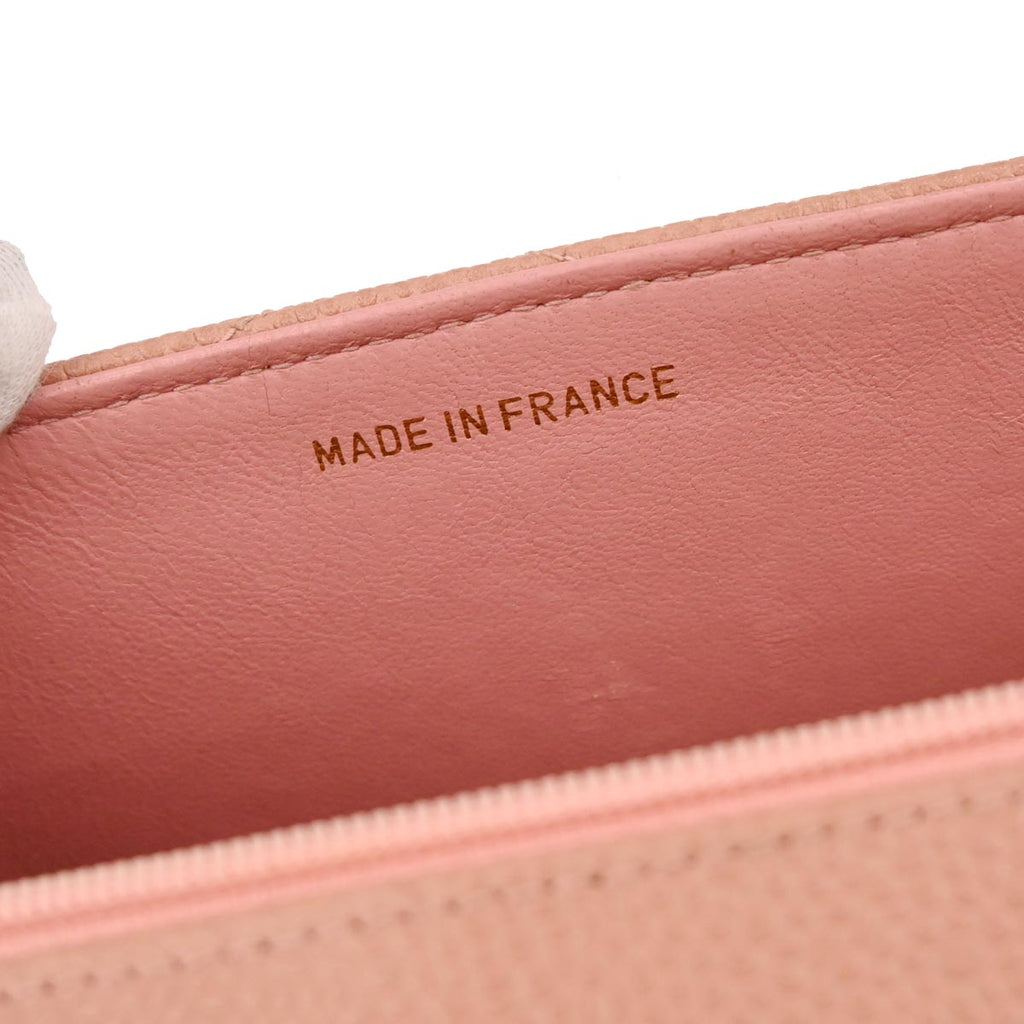 Chanel 1994-1996 Pink Caviar Skin Chevron Shoulder Bag
