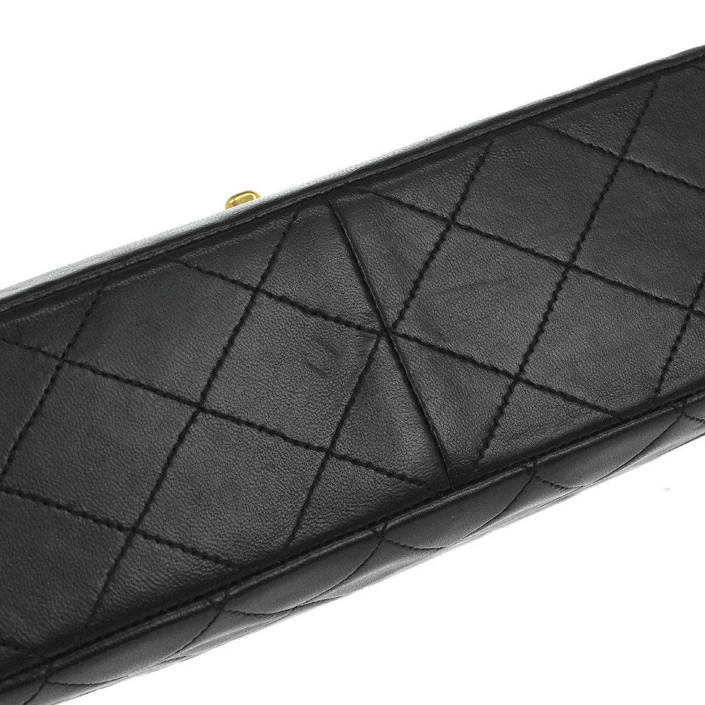 Chanel 1989-1991 Black Lambskin Single Flap Shoulder Bag
