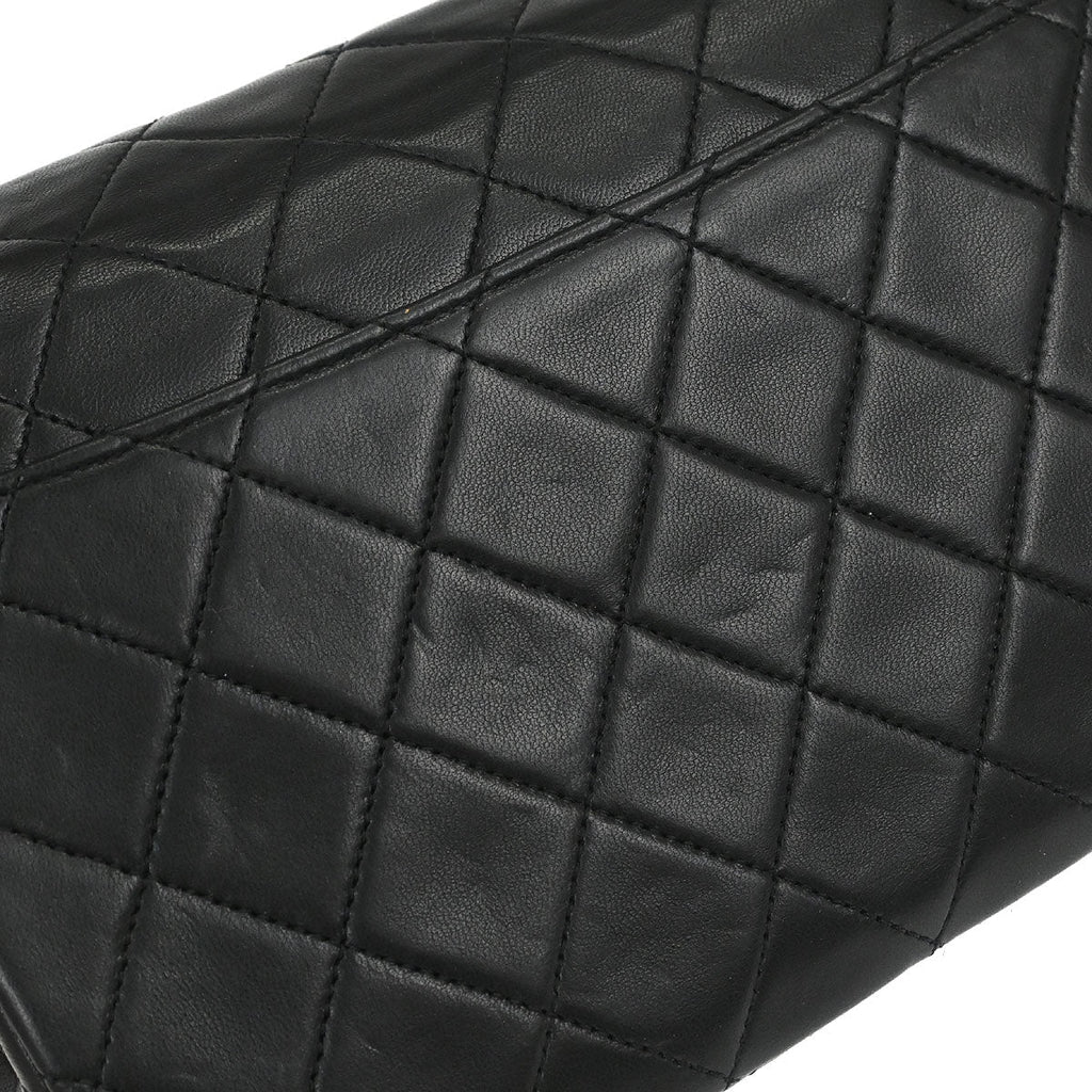 Chanel 1989-1991 Black Lambskin Single Flap Shoulder Bag