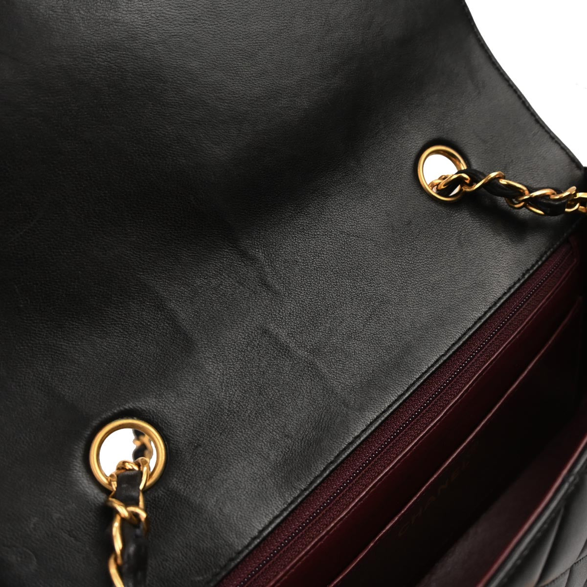 Chanel 1994-1996 Black Lambskin Small Diana Shoulder Bag
