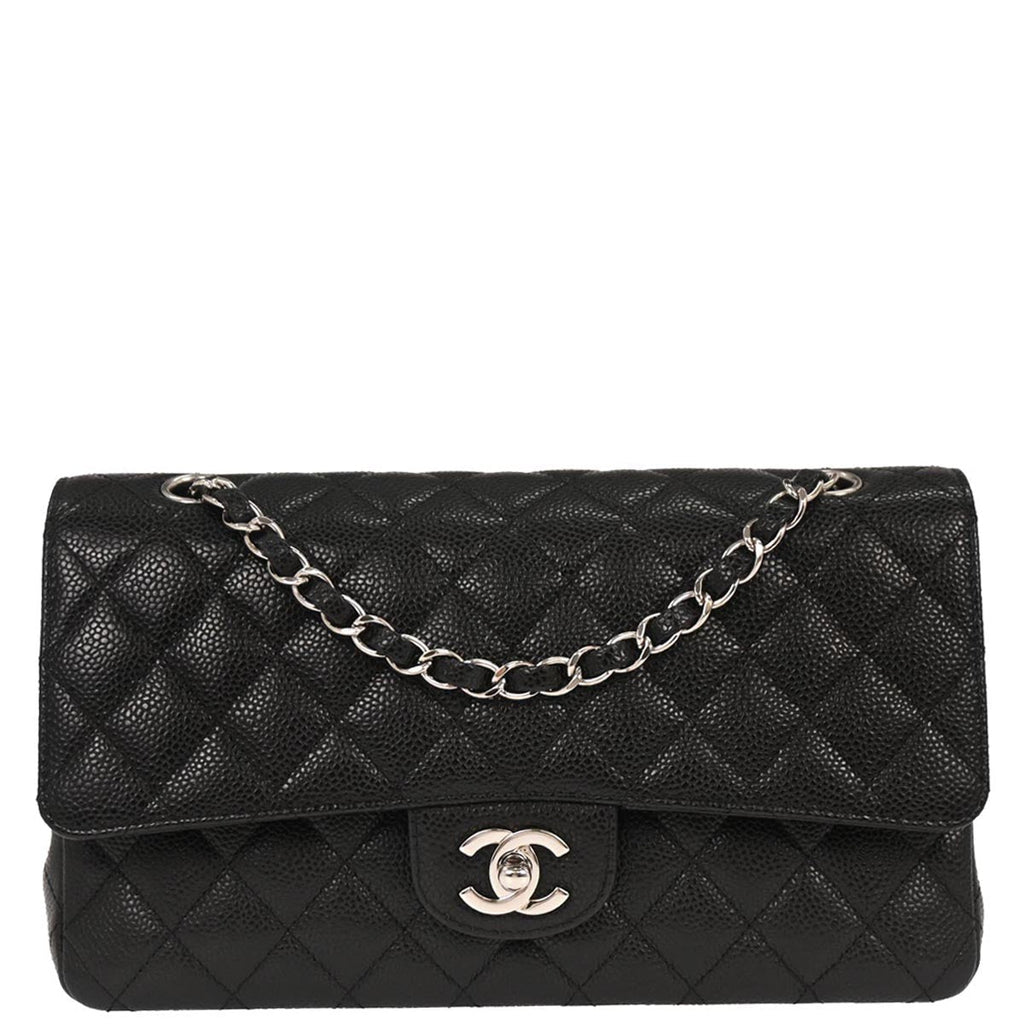 Chanel Mobile Art Tokyo 2008 Special Edition Black Caviar Skin Medium Classic Double Flap Bag