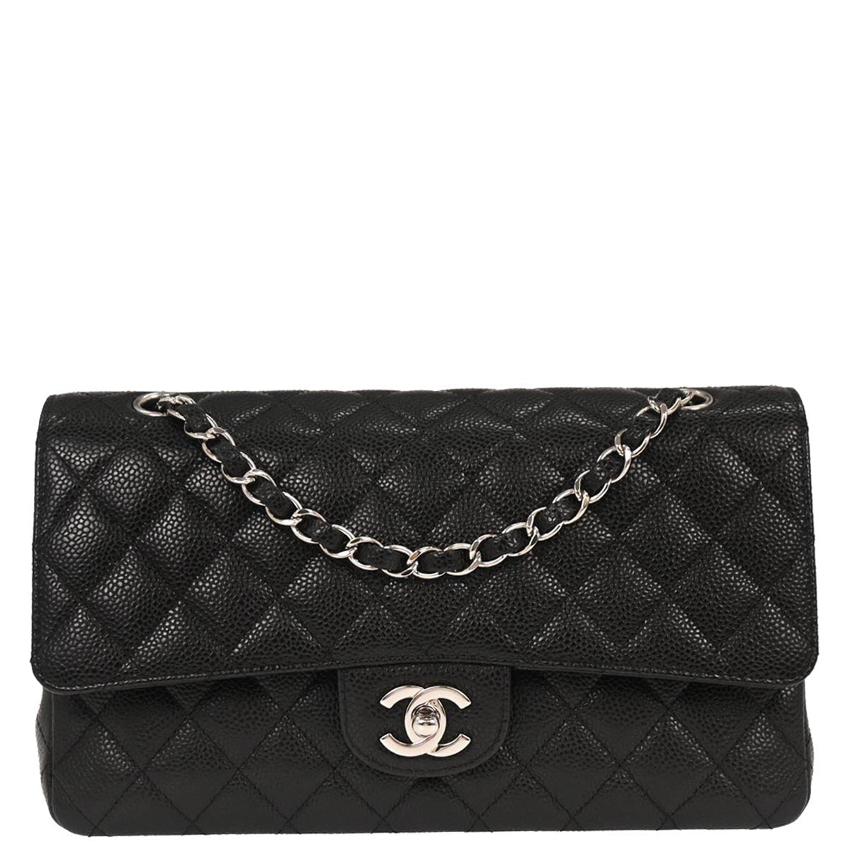 Chanel Mobile Art Tokyo 2008 Special Edition Black Caviar Skin Medium Classic Double Flap Bag