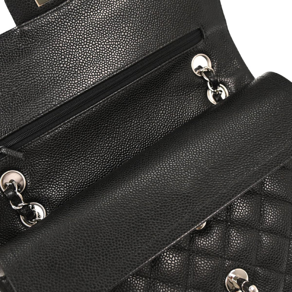 Chanel Mobile Art Tokyo 2008 Special Edition Black Caviar Skin Medium Classic Double Flap Bag