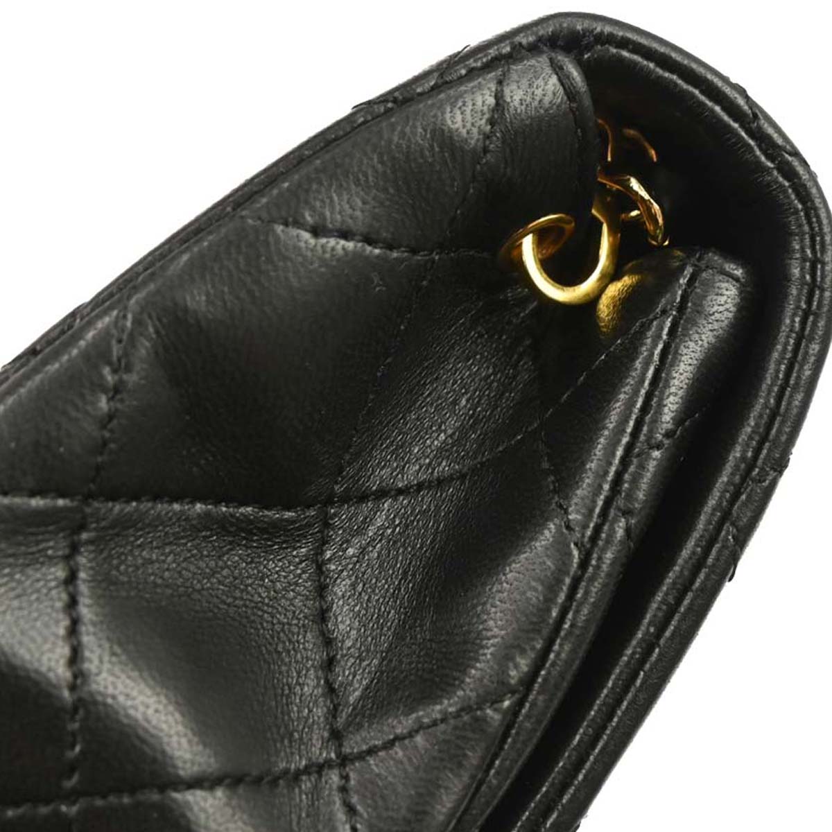 Chanel 1989-1991 Black Lambskin Turnlock Mini Full Flap Shoulder Bag