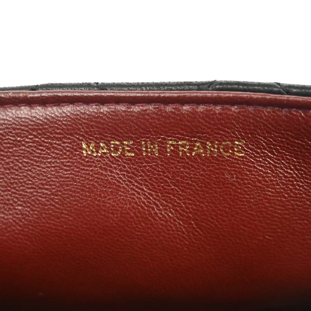 Chanel 1989-1991 Black Lambskin Turnlock Mini Full Flap Shoulder Bag