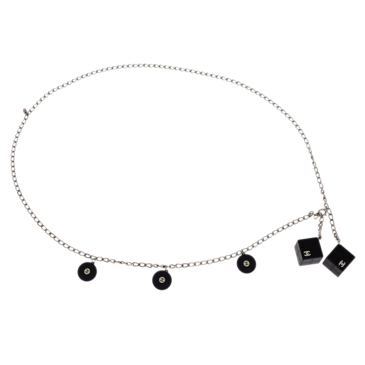 Chanel Cube Record Chain Belt Silver 04S