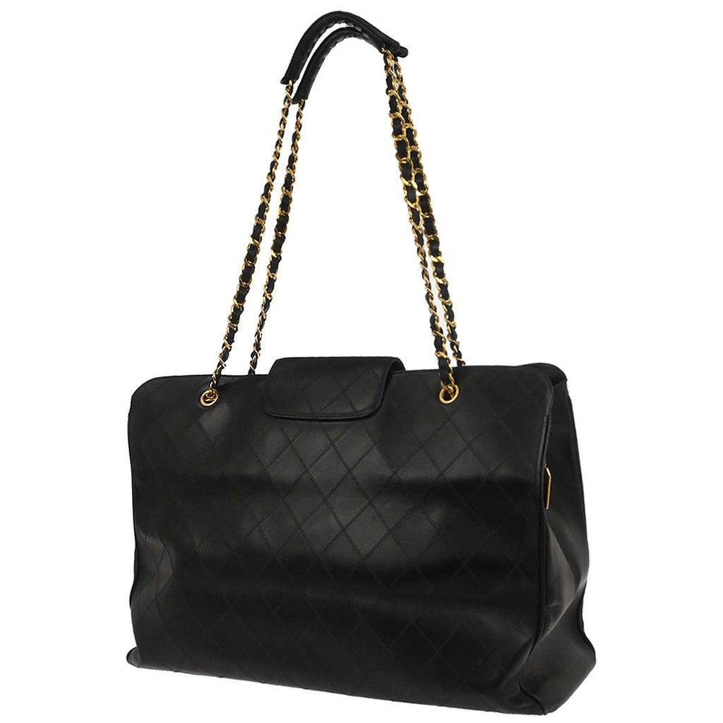 Chanel 1991-1994 Black Lambskin Bicolore Supermodel Shoulder Bag