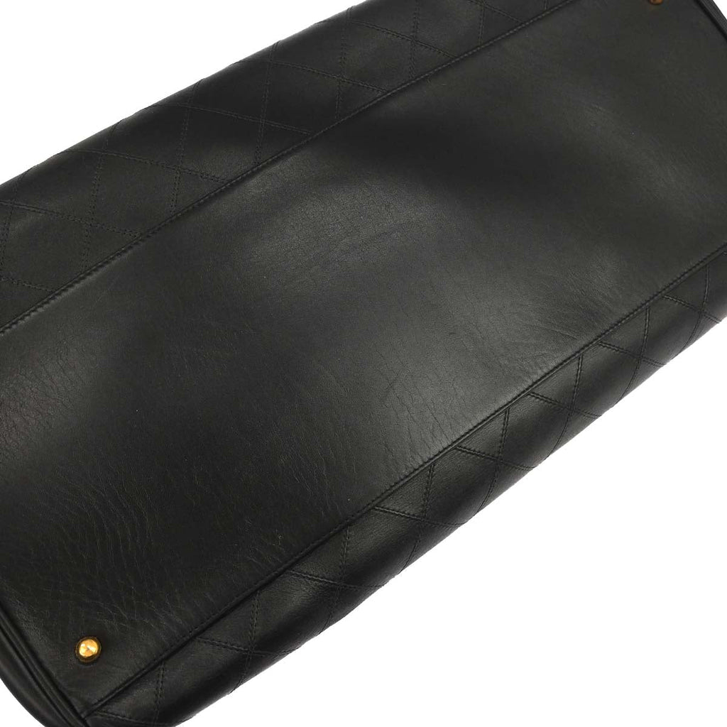 Chanel 1991-1994 Black Lambskin Bicolore Supermodel Shoulder Bag