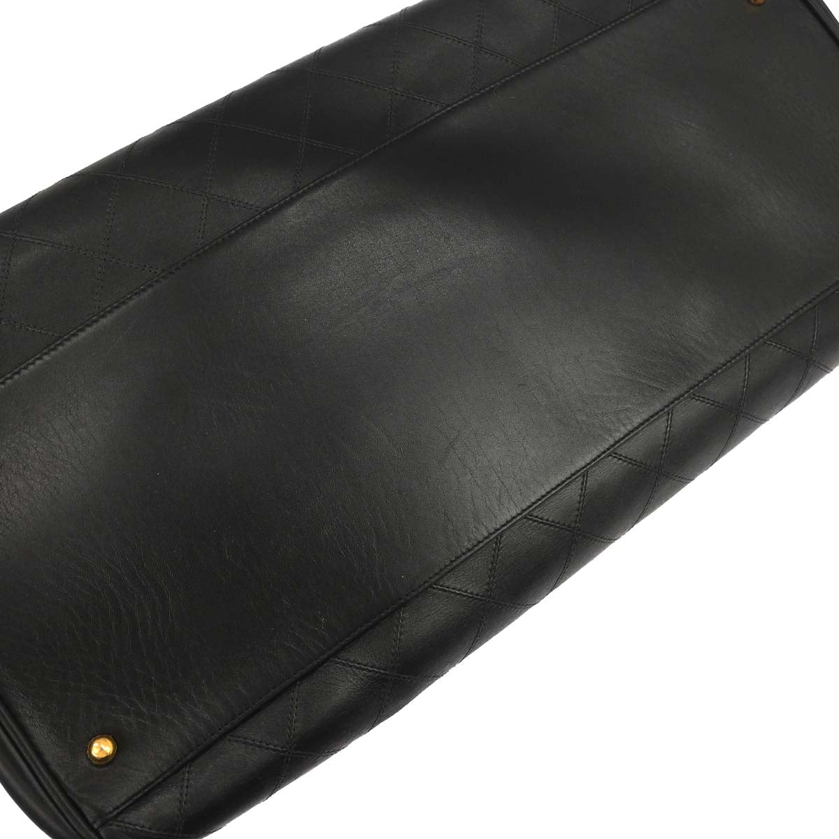 Chanel 1991-1994 Black Lambskin Bicolore Supermodel Shoulder Bag