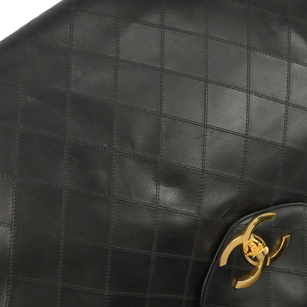 Chanel 1991-1994 Black Lambskin Bicolore Supermodel Shoulder Bag