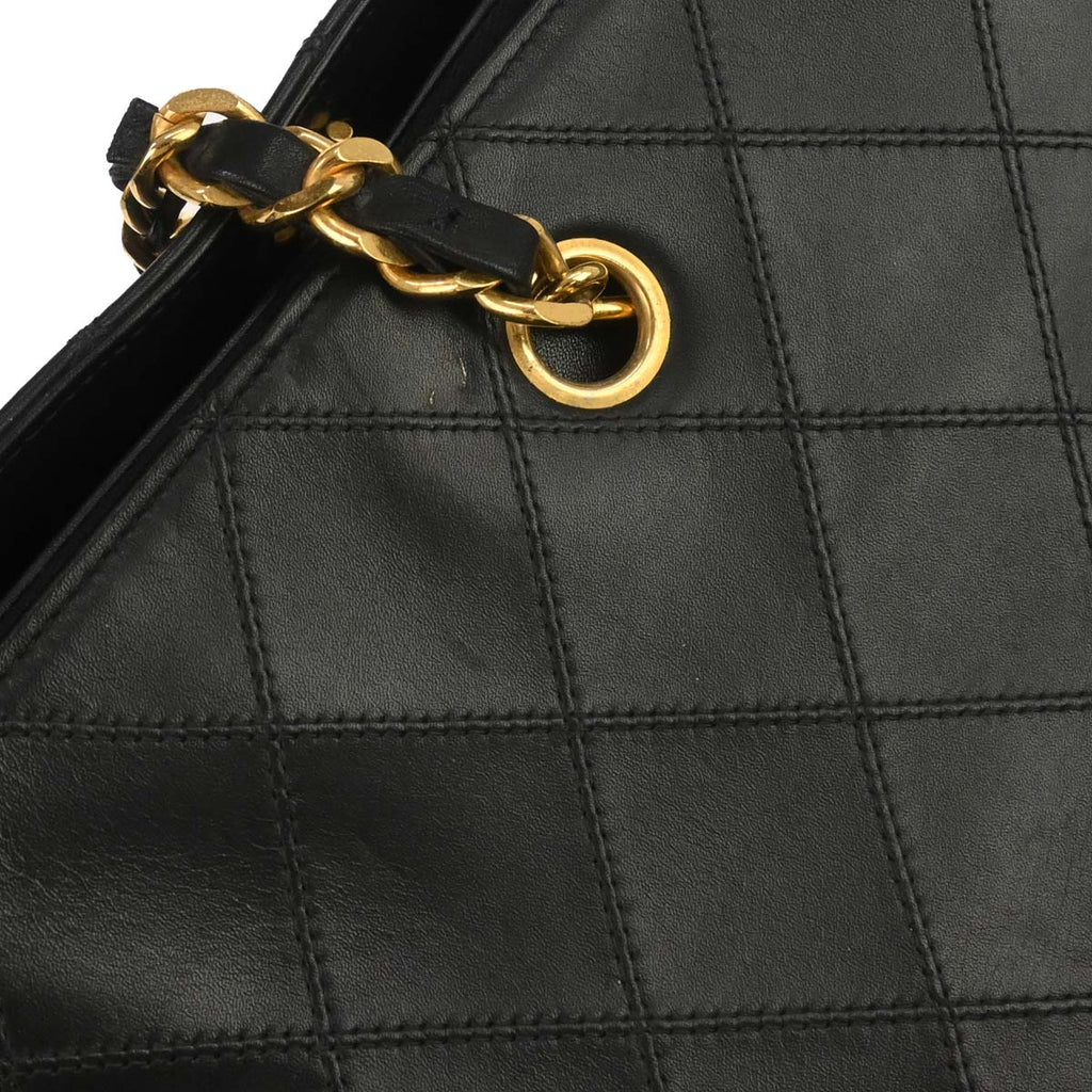 Chanel 1991-1994 Black Lambskin Bicolore Supermodel Shoulder Bag