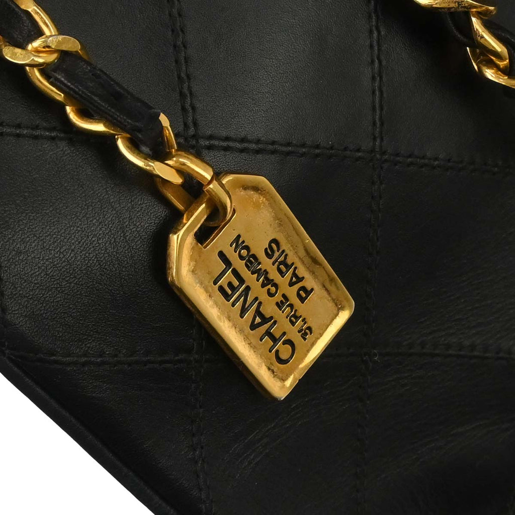 Chanel 1991-1994 Black Lambskin Bicolore Supermodel Shoulder Bag