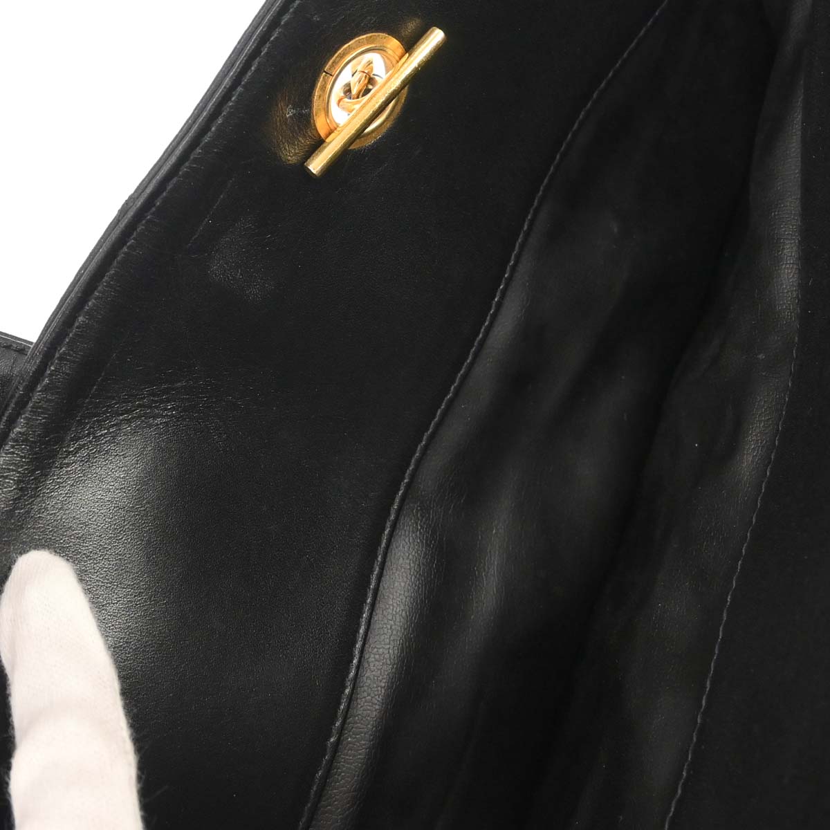 Chanel 1991-1994 Black Lambskin Bicolore Supermodel Shoulder Bag