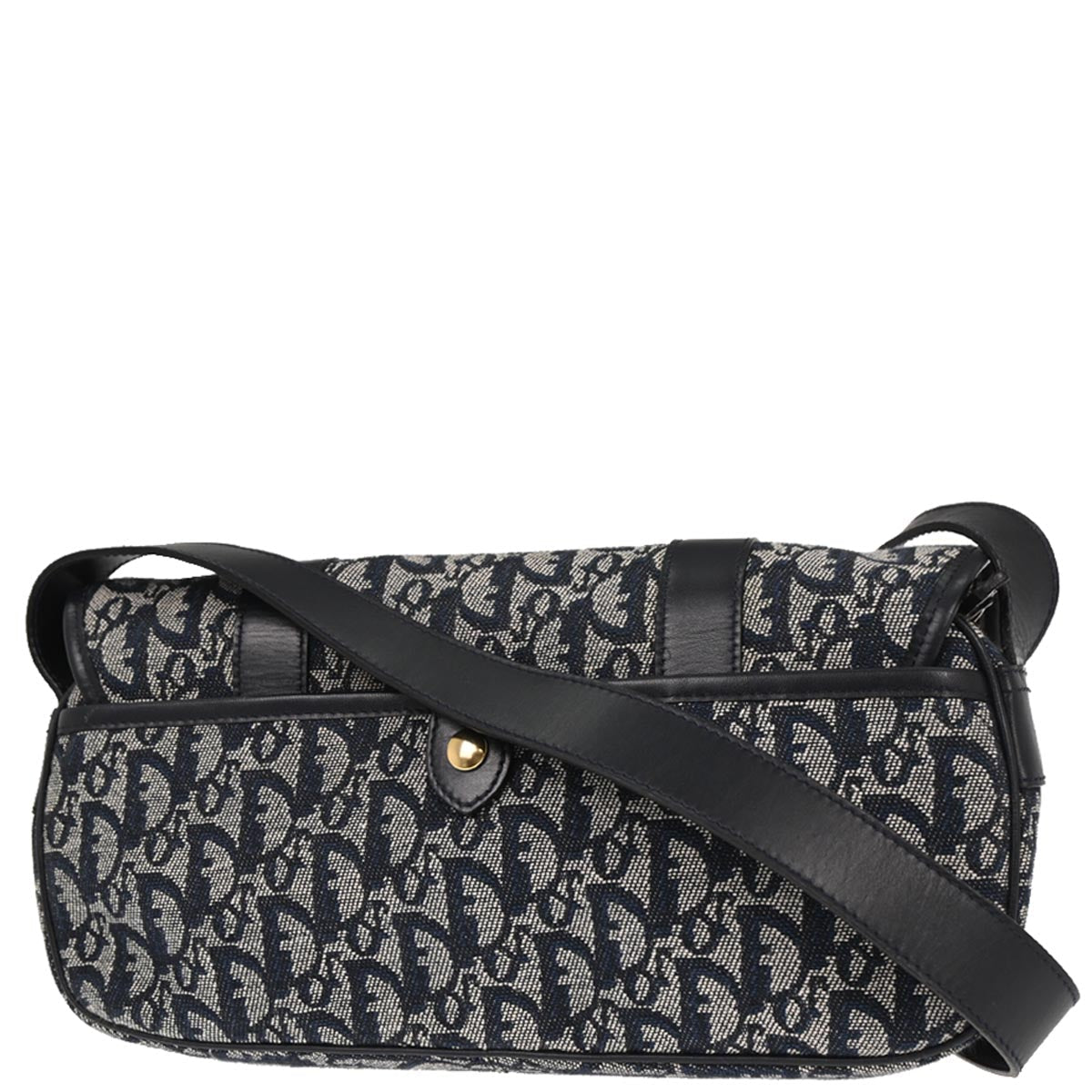 Christian Dior Navy Canvas Trotter Shoulder Bag