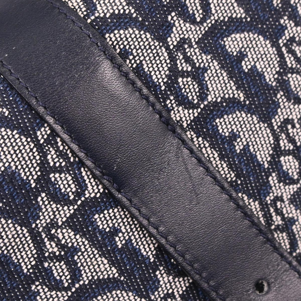 Christian Dior Navy Canvas Trotter Shoulder Bag