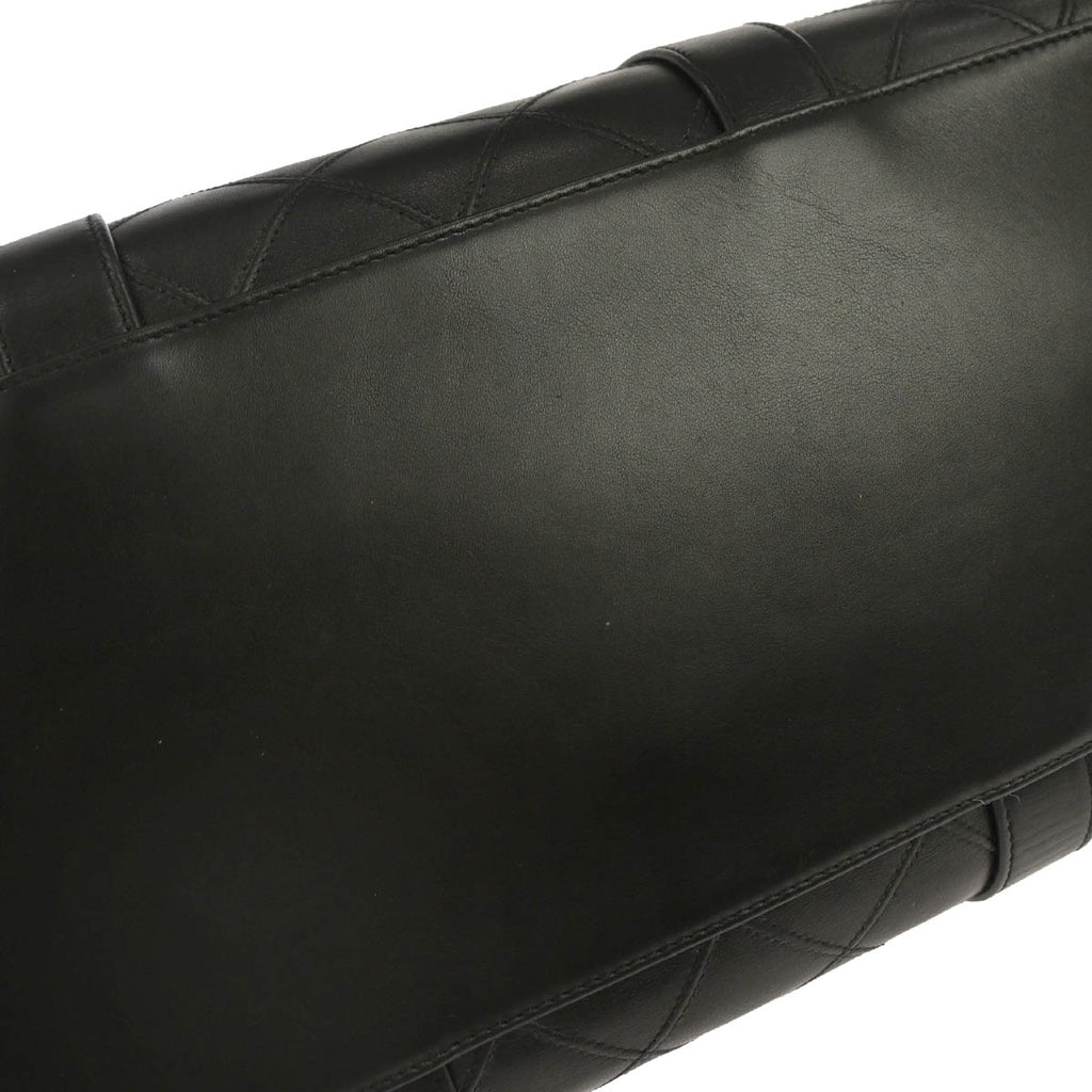 Chanel 1994-1996 Black Lambskin Bicolore 2way Duffle Shoulder Handbag
