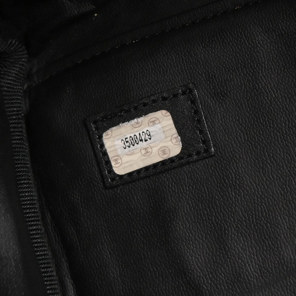 Chanel 1994-1996 Black Lambskin Bicolore 2way Duffle Shoulder Handbag