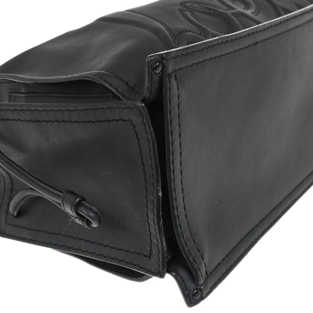Loewe * Black Leather Shopper Tote Handbag