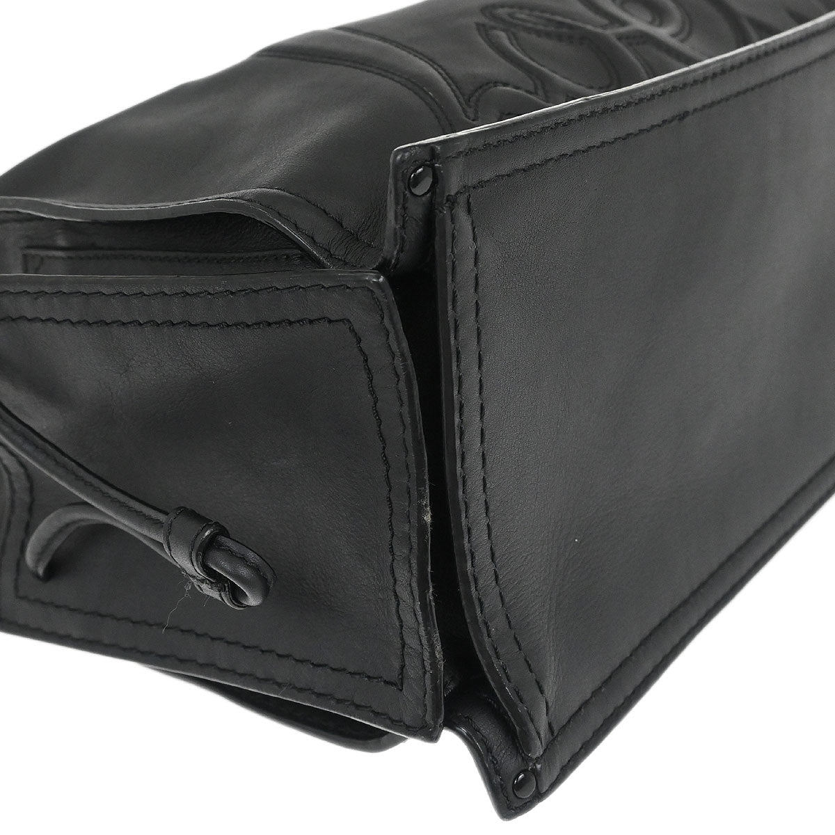 Loewe * Black Leather Shopper Tote Handbag