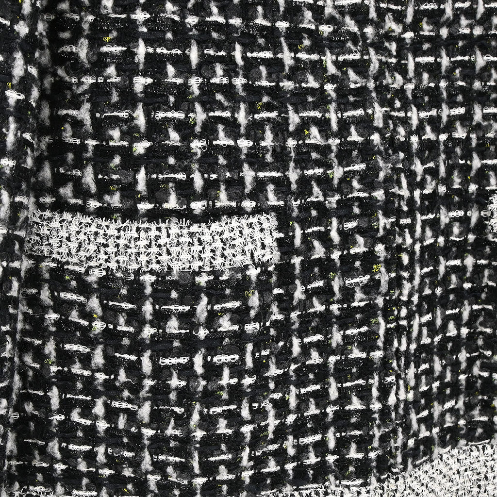 Chanel 2017-2018 Collarless Zip Up Tweed Jacket Black #44