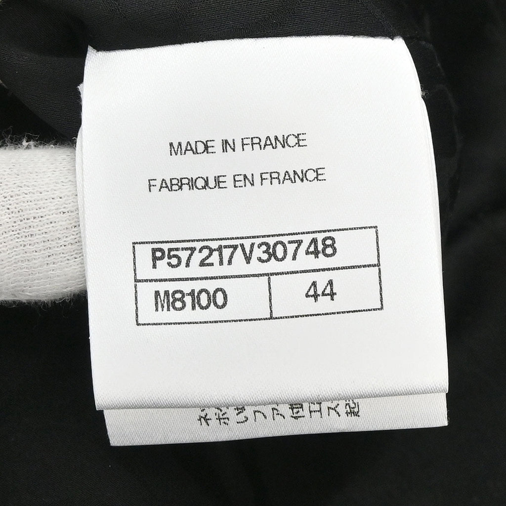 Chanel 2017-2018 Collarless Zip Up Tweed Jacket Black #44