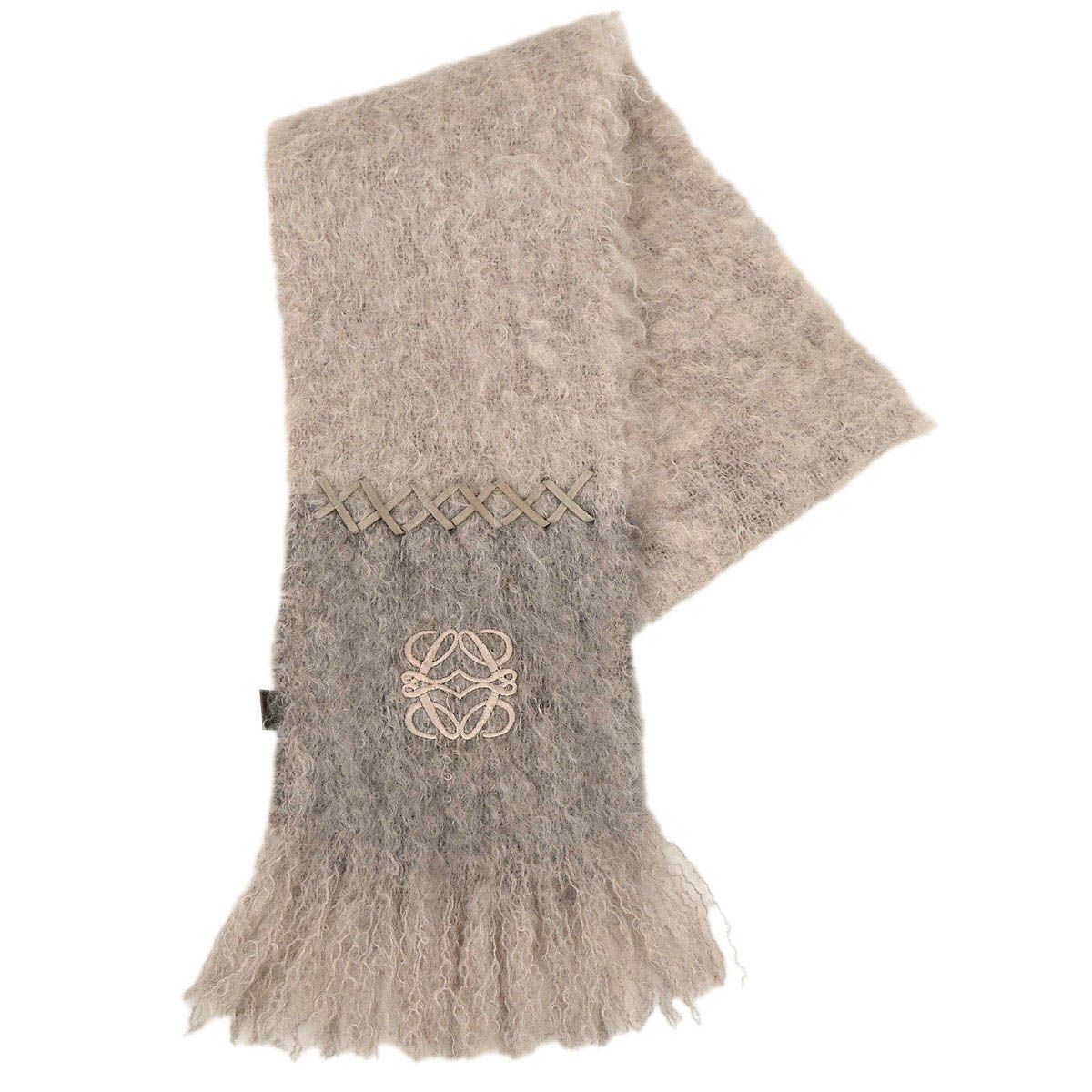Loewe Mohair Stole Scarf Beige Small Good