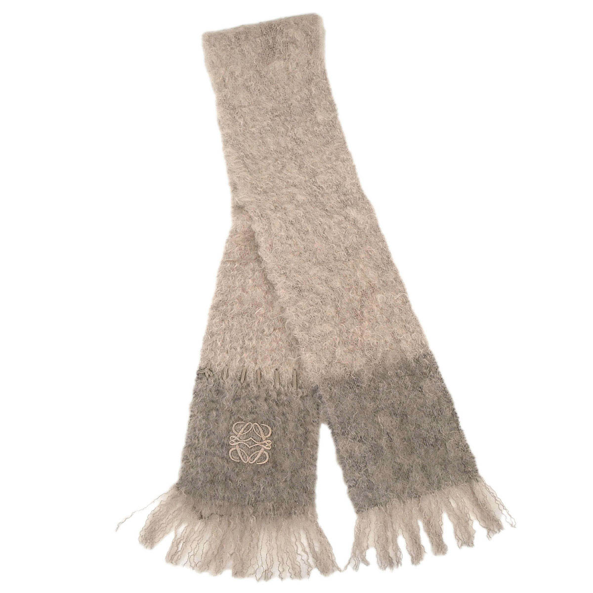 Loewe Mohair Stole Scarf Beige Small Good